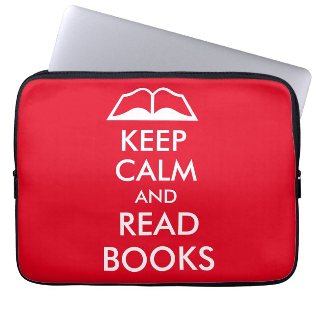 Funda Para Portátil Mantener la calma y leer libros (Frente)