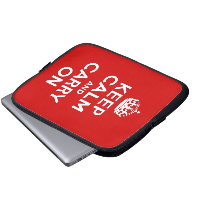 Funda Para Portátil Mantener la calma y llevar en la manga electrónica (Inferior anverso)