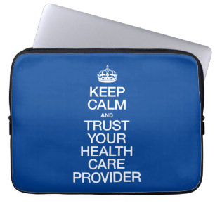 Funda Para Portátil Mantenga la calma y confíe en su proveedor de aten