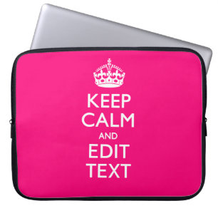 Funda Para Portátil MANTENGA LA CALMA Y PONGA EL Texto FÁCILMENTE ROSA