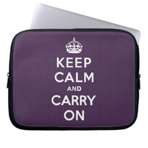 Funda Para Portátil Mantenga tranquilo y continúe la púrpura de