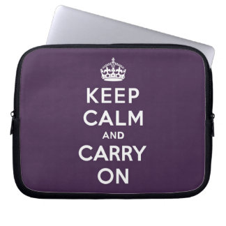 Funda Para Portátil Mantenga tranquilo y continúe la púrpura de