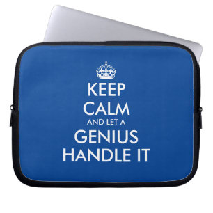 Funda Para Portátil Mantengan la calma y dejen que un genio se encargu