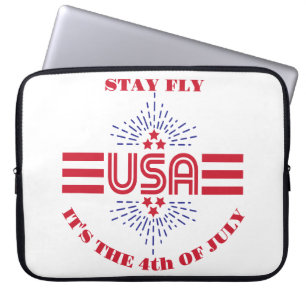 Funda Para Portátil Mantente genial es el 4 de julio