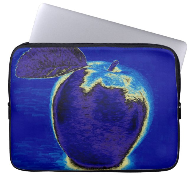 Funda Para Portátil Manzana Azul (Frente)