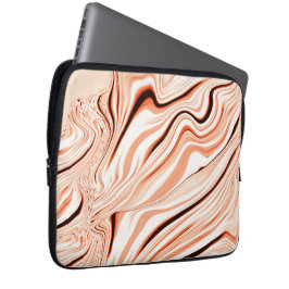 Funda Para Portátil Manzanas en tonos beige, cilindro marrón curvo