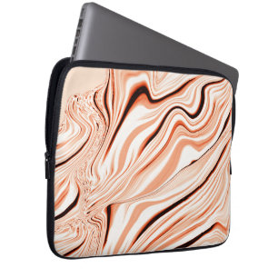 Funda Para Portátil Manzanas en tonos beige, cilindro marrón curvo