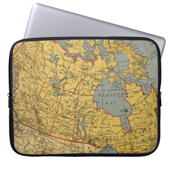 Funda Para Portátil Mapa antiguo de Canadá (Frente)
