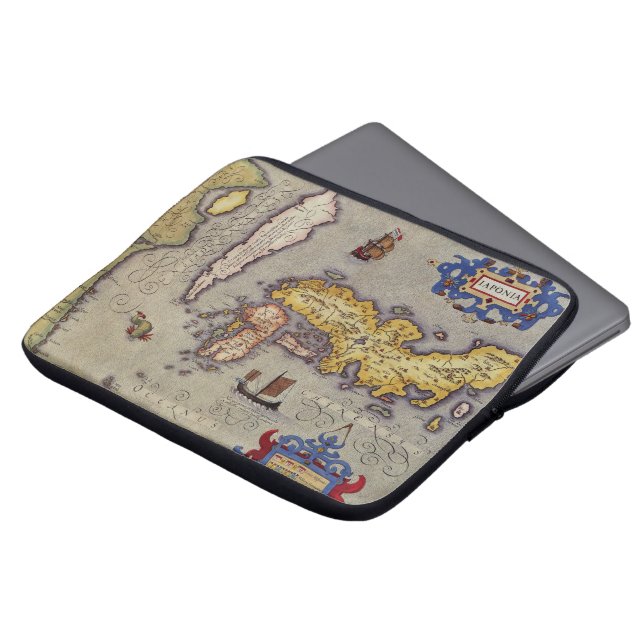 Funda Para Portátil Mapa antiguo de Japón por Mercator y Hondius (Superior anverso)