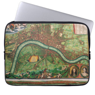 Funda Para Portátil Mapa Antiguo de las Calles de Londres de Johannes