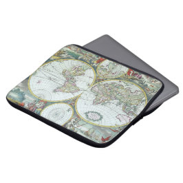 Funda Para Portátil Mapa Antiguo del Mundo del Siglo XVII, Frederick D
