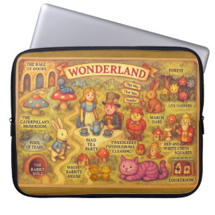 Funda Para Portátil Mapa caprichoso de las aventuras de Alicia en el P
