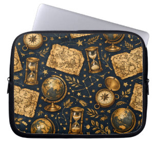 Funda Para Portátil Mapa Celestial Vintage y Patrón de Astronomía