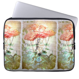 Funda Para Portátil Mapa, compás, rosas