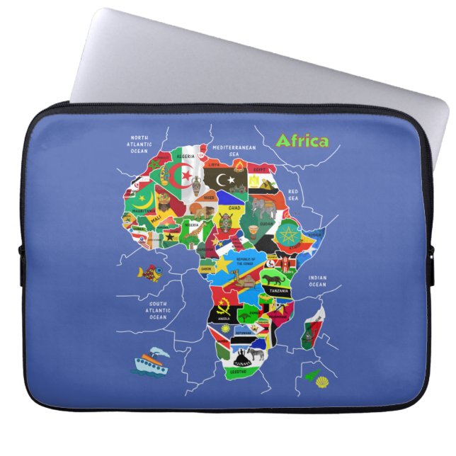 Funda Para Portátil Mapa de África (Frente)