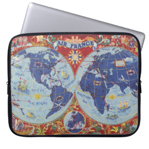 Funda Para Portátil Mapa de Air France del mundo