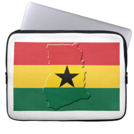 Funda Para Portátil Mapa de bandera de GHANA Computadora Patriótica