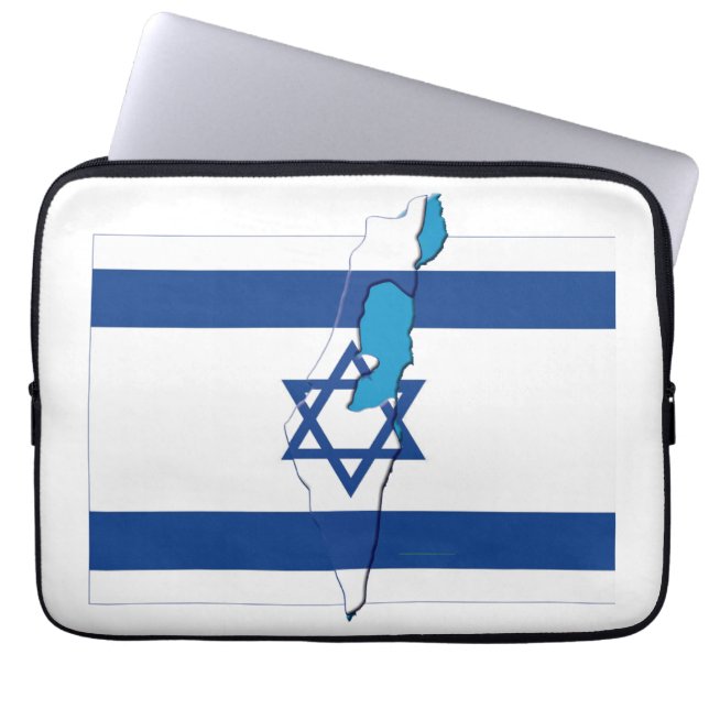 Funda Para Portátil Mapa de bandera de ISRAEL Computadora Patriótica (Frente)