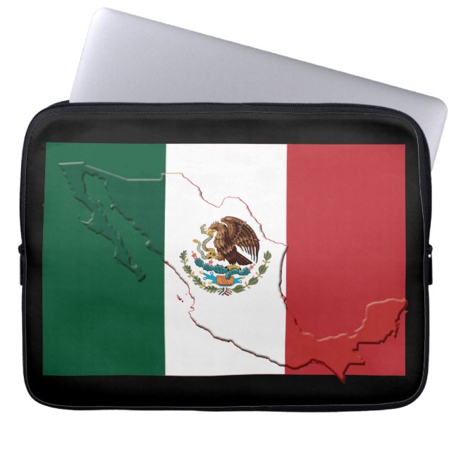 Funda Para Portátil Mapa de bandera de MÉXICO Computadora Patriótica N (Frente)