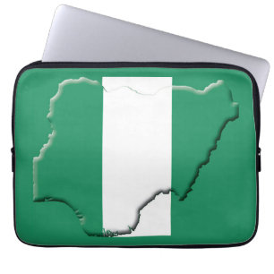 Funda Para Portátil Mapa de bandera de NIGERIA Ordenador Patriótico VE