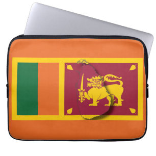 Funda Para Portátil Mapa de bandera de SRI LANKA NARANJA de computador