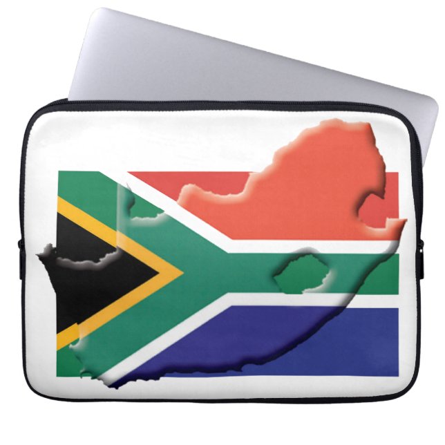 Funda Para Portátil Mapa de bandera de SUDÁFRICA Computadora patriótic (Frente)