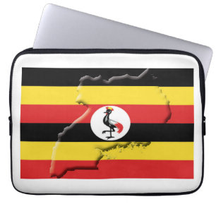 Funda Para Portátil Mapa de bandera de UGANDA Computadora Patriótica B