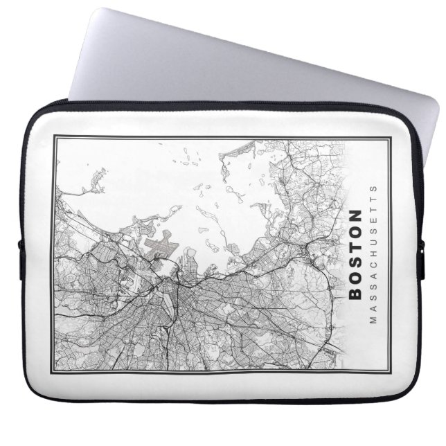 Funda Para Portátil Mapa de Boston (Frente)