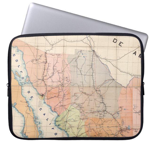 Funda Para Portátil Mapa de Comunicación de México (Frente)