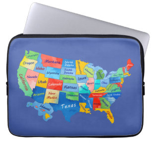 Funda Para Portátil Mapa de EE. UU