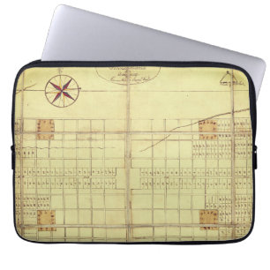 Funda Para Portátil Mapa de época, distribución original - Filadelfia