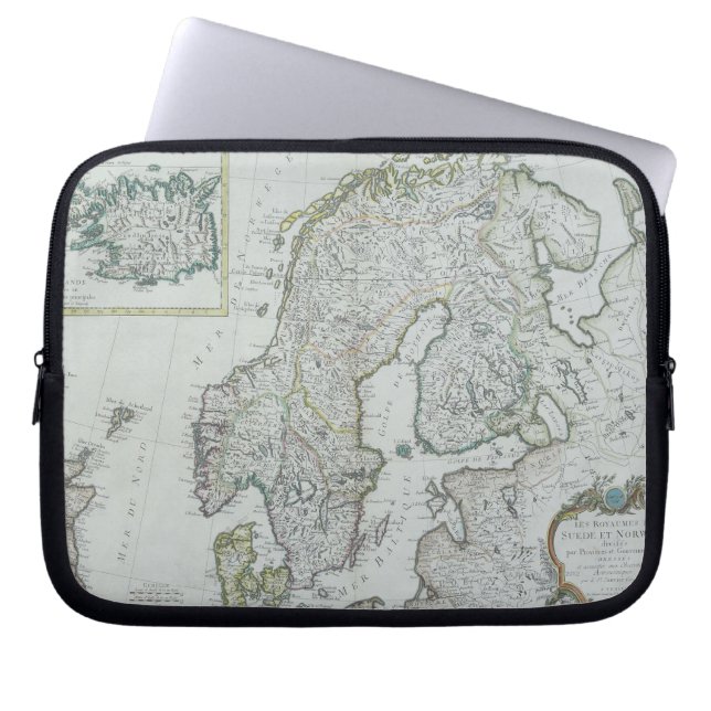 Funda Para Portátil Mapa de Escandinavia (Frente)