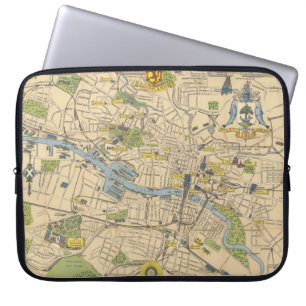 Funda Para Portátil Mapa de Glasgow, Inglaterra