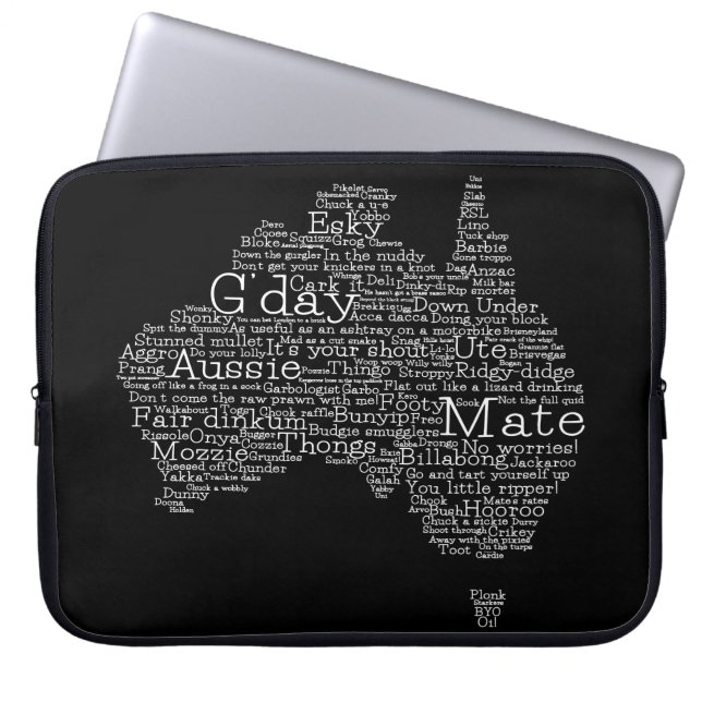 Funda Para Portátil Mapa de jerga de Australia (Frente)