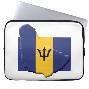 Funda Para Portátil Mapa de la bandera de BARBADOS Ordenador Patriótic