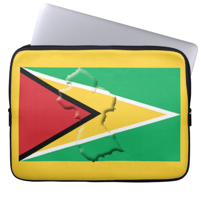 Funda Para Portátil Mapa de la bandera de GUYANA Computadora patriótic (Frente)