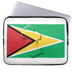 Funda Para Portátil Mapa de la bandera de GUYANA Ordenador Patriótico