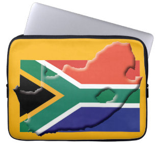 Funda Para Portátil Mapa de la bandera de SUDÁFRICA Computadora patrió