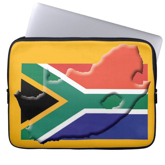 Funda Para Portátil Mapa de la bandera de SUDÁFRICA Computadora patrió (Frente)