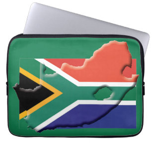 Funda Para Portátil Mapa de la bandera de SUDÁFRICA Ordenador patrióti