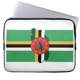 Funda Para Portátil Mapa de la bandera DOMINICA BLANCO patriótico