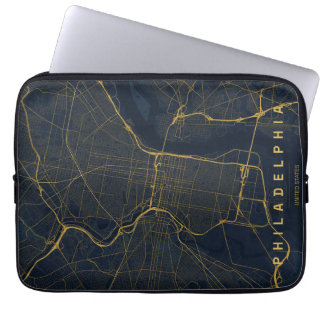 Funda Para Portátil Mapa de la ciudad de Filadelfia EE. UU. Diseño Mín