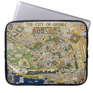 Funda Para Portátil Mapa de la ciudad de Quebec