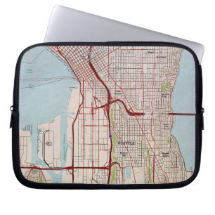Funda Para Portátil Mapa de la ciudad topográfica de Seattle