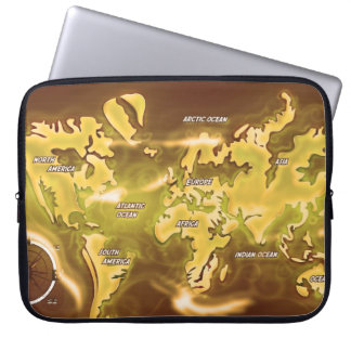 Funda Para Portátil Mapa de la Tierra inundada