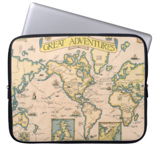 Funda Para Portátil Mapa de las grandes aventuras