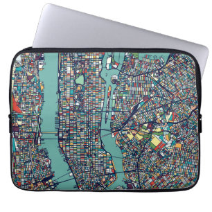 Funda Para Portátil Mapa de Manhattan Nueva York
