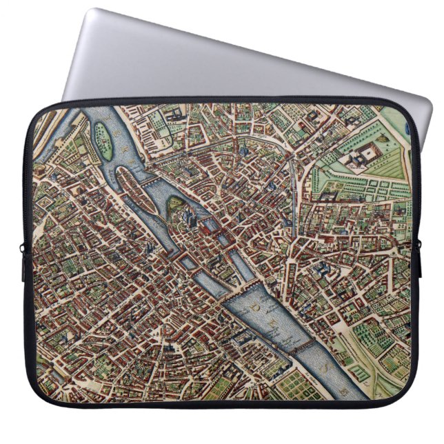 Funda Para Portátil Mapa de París antiguo (Frente)