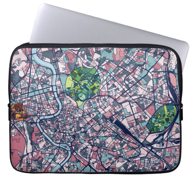 Funda Para Portátil Mapa de Roma Italia (Frente)