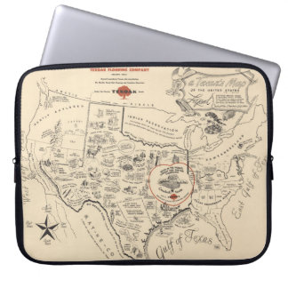 Funda Para Portátil Mapa de un texano de los Estados Unidos (de Texas)